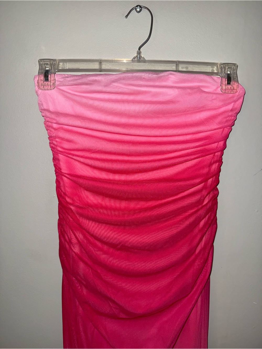 Shein Pink Ombré Sunset strapless midi dress size medium 6 - Picture 6 of 8